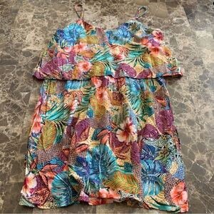 Cache Multicolor Tropical Print Dress (38) small